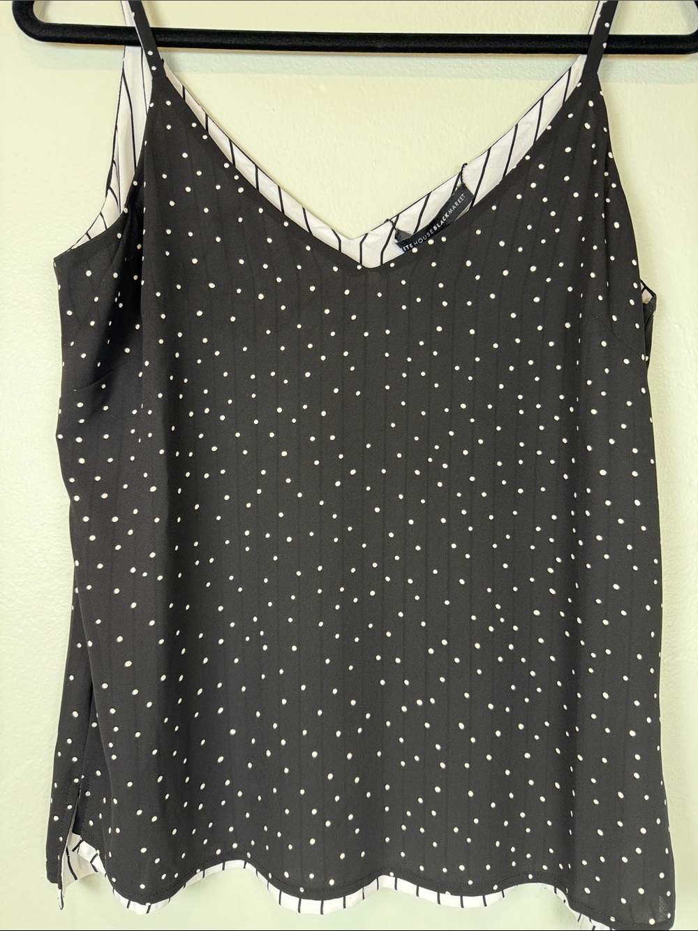 White House Black Market Reversible Polka Dot & Striped Cami Top Size Small